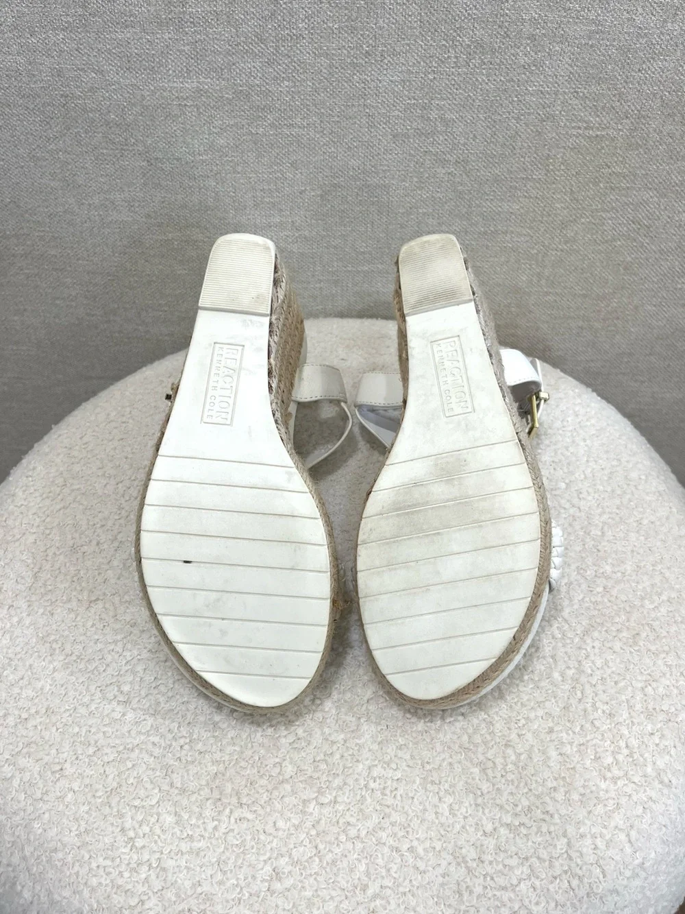 Kenneth Cole White Clinton Wedge